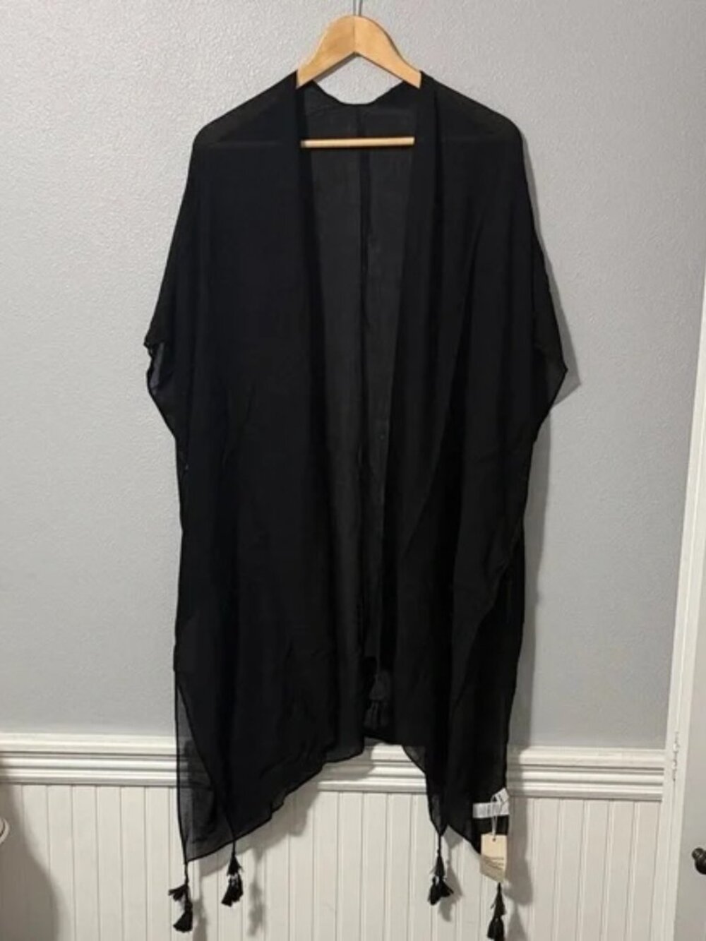 Moss Rose Kimono Bathing Suit Cover Up with Tassels One Size NWT - Picture 2 of 7